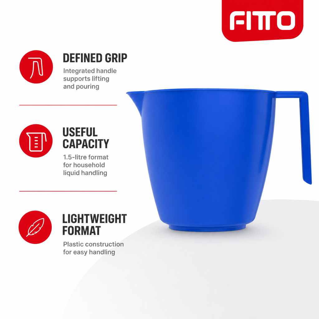 240 Pieces Plastic Pouring Mug with Handle, 1.5 Litre, Blue