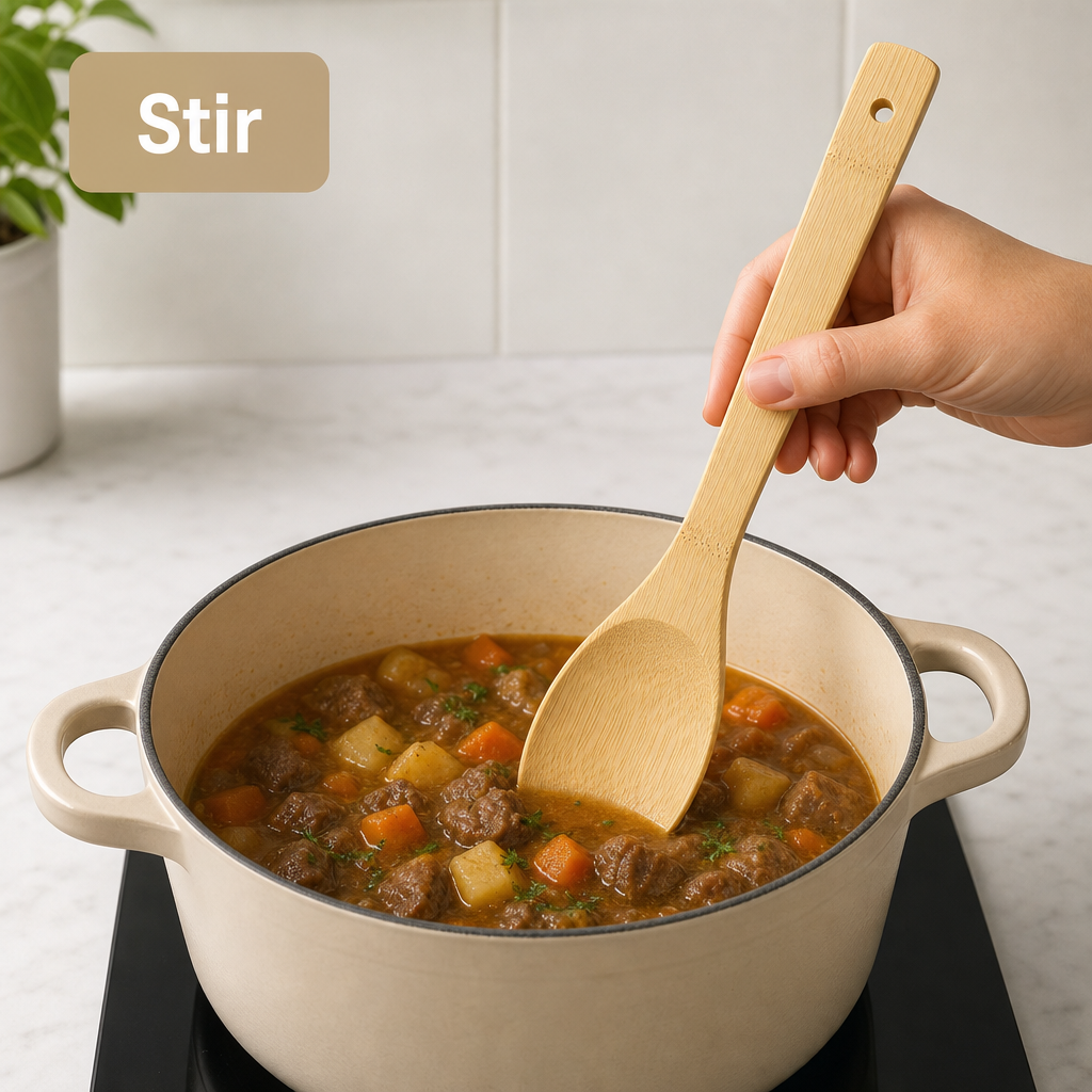 240 Pieces Wooden Basting Spoon 34 cm, Natural Wood Cooking Utensils, 1 Piece