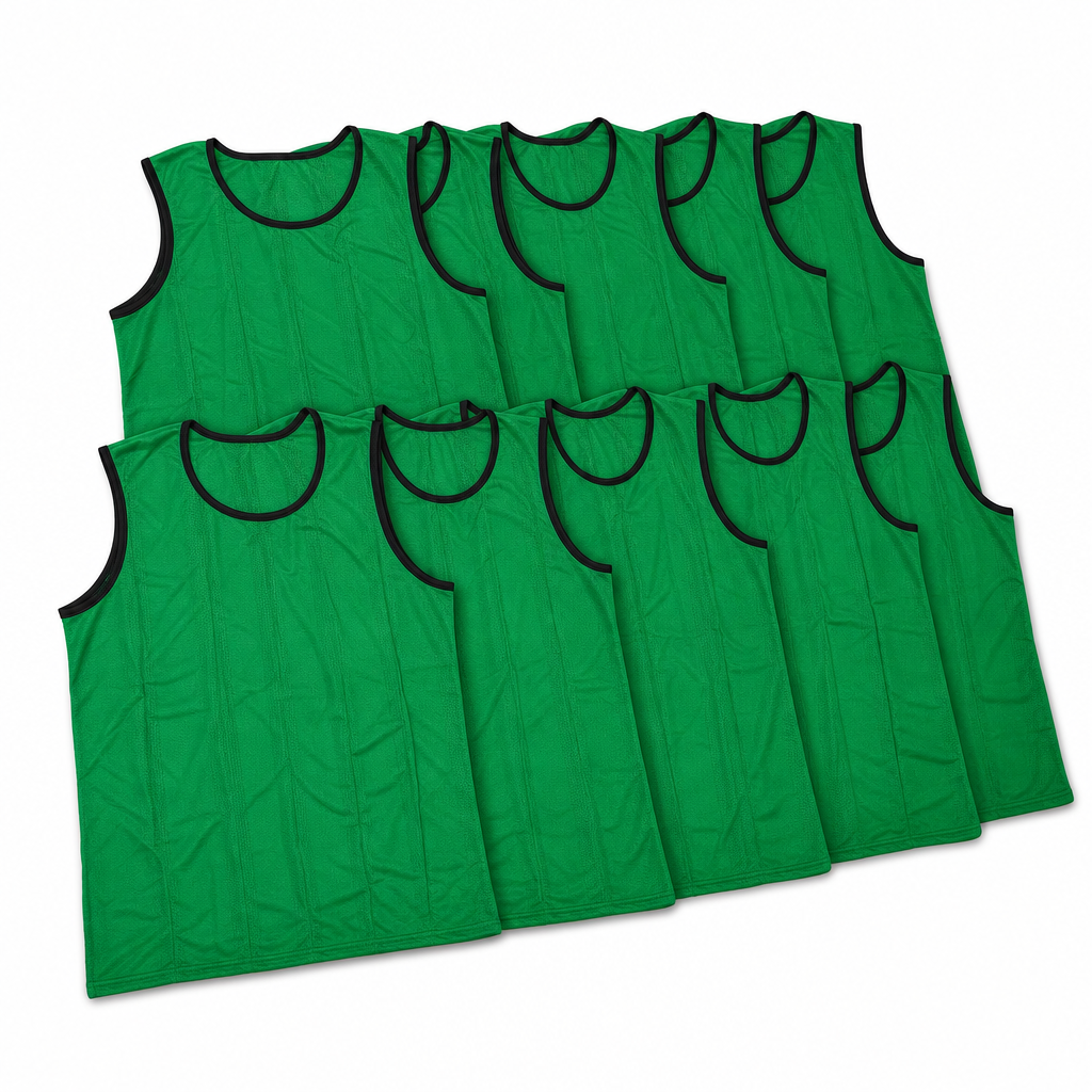 48 Pieces Mesh Sports Training Bib Vests, Small Size, Green, 12-Piece Pack
