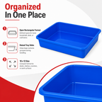 96 Pieces Rectangular Plastic Utility Trays, 10 x 12 Size, Single Piece, Assorted Colour