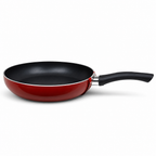 72 Pieces Frying Pan 22 cm Aluminium Non-Stick Cookwares with Black Handle, Red