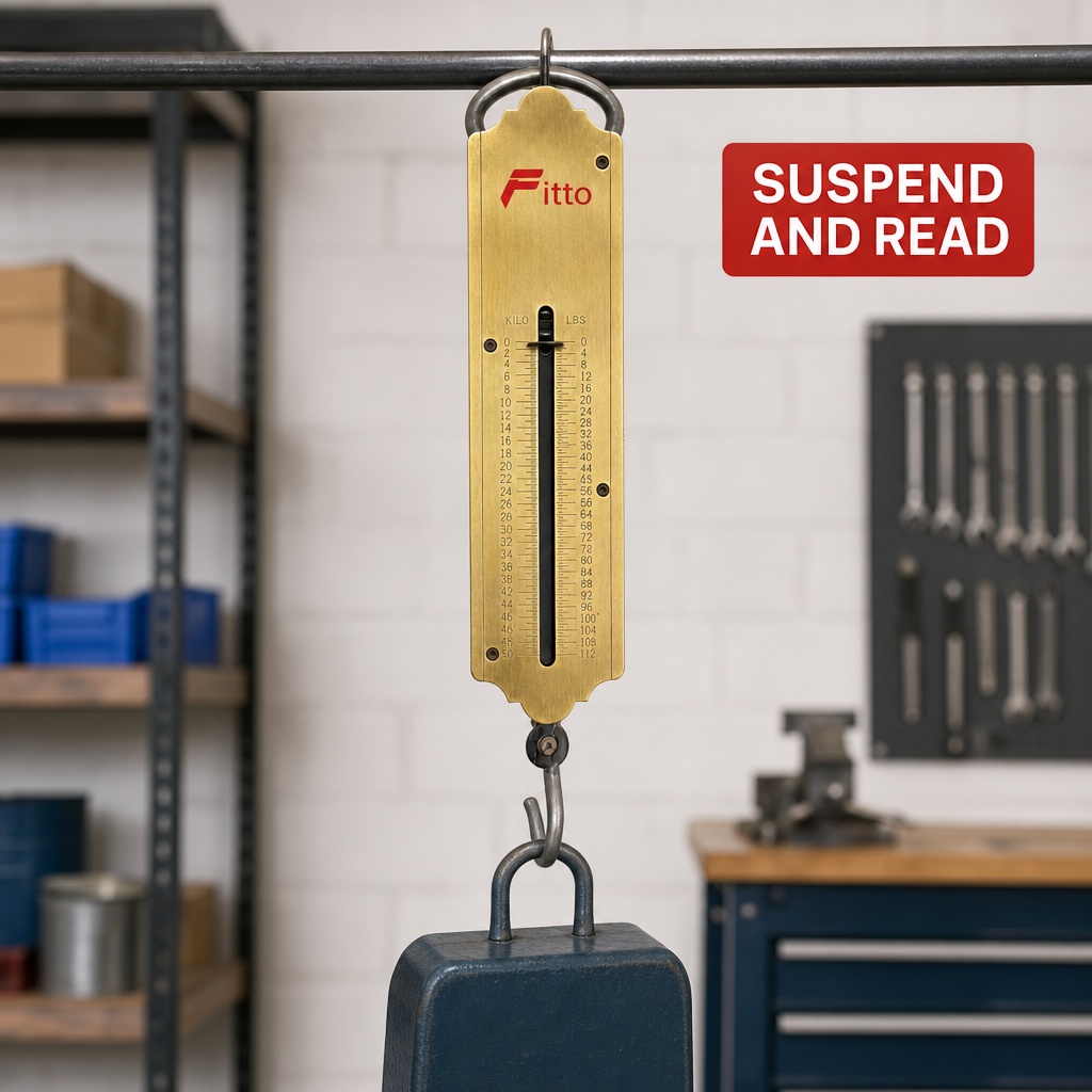 72 Pieces Heavy Duty Mechanical Spring Balance Hanging Scales, 50 kg Capacity, 20 cm Brass Body, 1 Piece