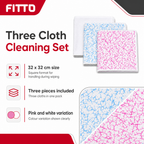 96 Pieces Microfiber All-Purpose Cleaning Cloths, 32 x 32 cm, Pink/White, 3-Pack