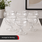 48 Pieces Double-Wall Glass Cup Set, Clear, 6 Pieces for Tabletop Serving