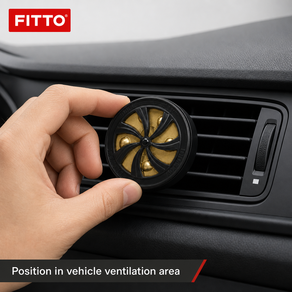 96 Pieces Turbine Car Vent Air Freshener, Black Circular Design, Single Unit