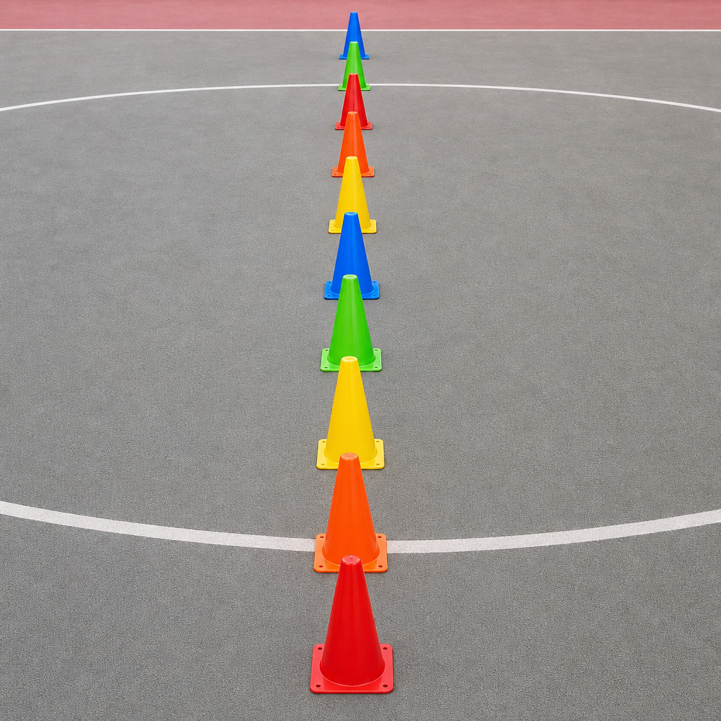 96 Pieces Plastic Training Cones, 32 cm, Multicolor, 10-Piece Pack for Sports Drills