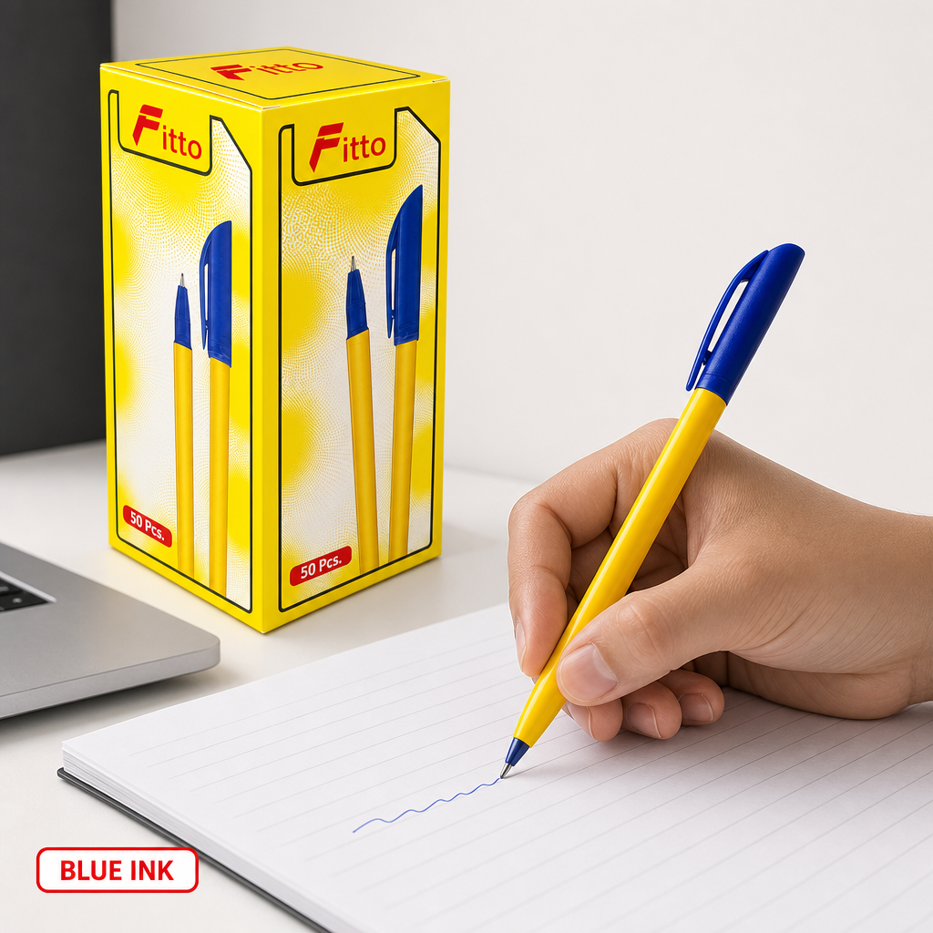 96 Pieces Smash Ball Pens, Blue Ink, 50 Pack, Blue and Yellow Writing Pens for Office, School and Everyday Notes
