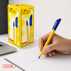96 Pieces Smash Ball Pens, Blue Ink, 50 Pack, Blue and Yellow Writing Pens for Office, School and Everyday Notes