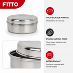 96 Pieces Stainless Steel Food Storage Containers for Puri, 12.5 cm