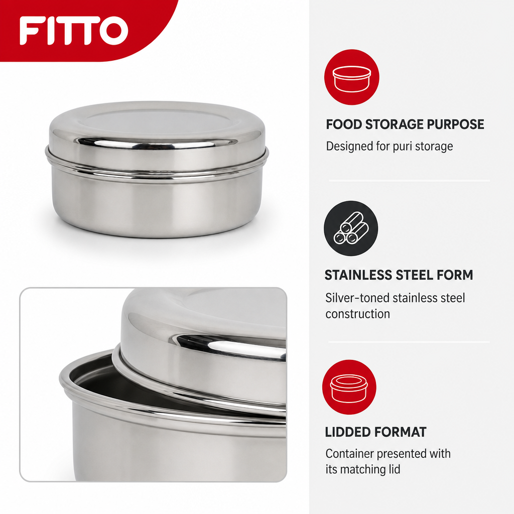 96 Pieces Stainless Steel Food Storage Containers for Puri, 12.5 cm