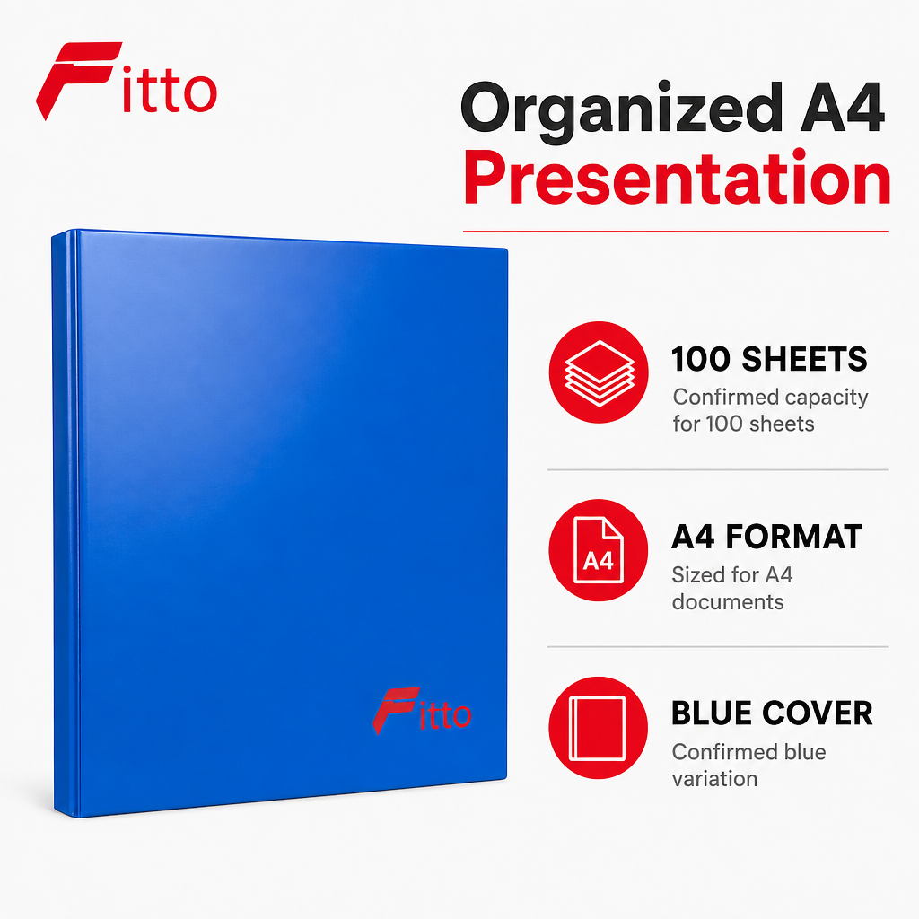96 Pieces A4 Display Book with 100 Sheets, Blue, 1 Piece