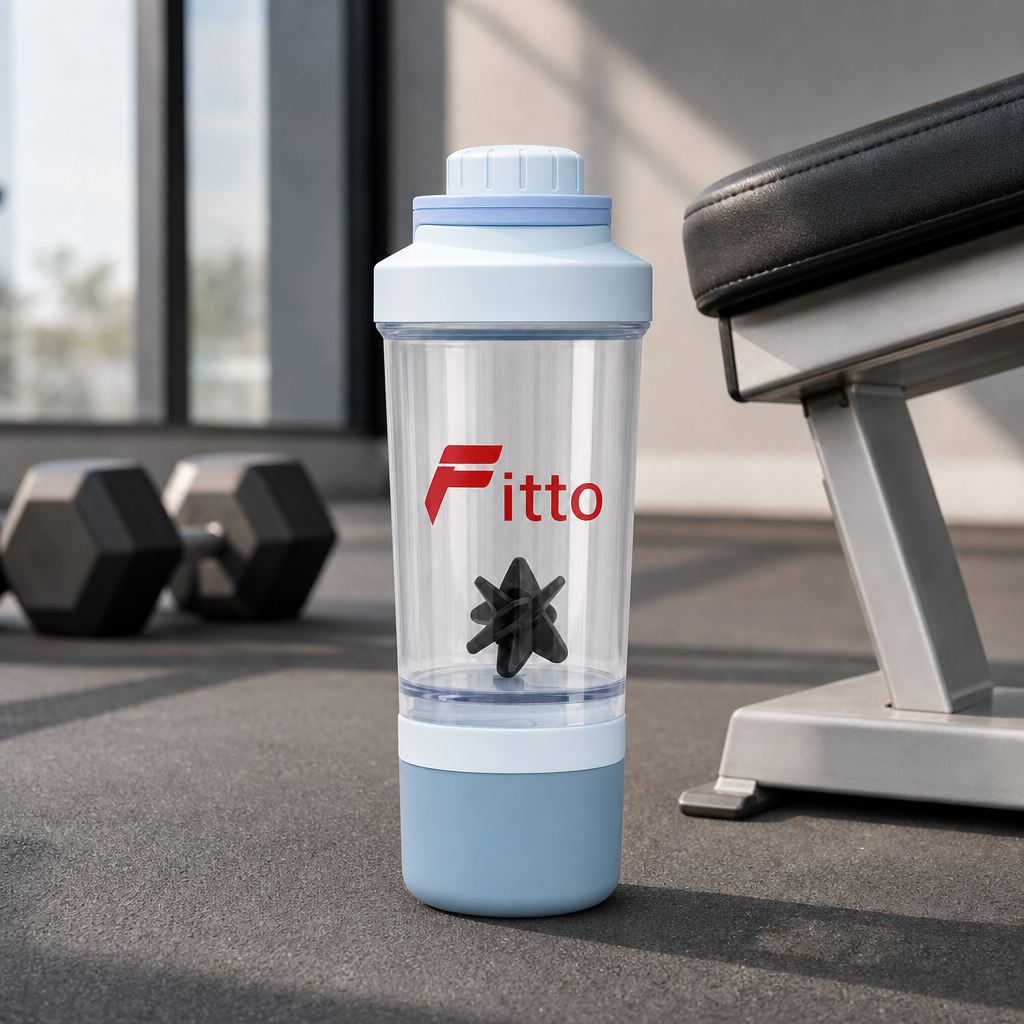 96 Pieces 500ml Shaker Bottle with Mixer, Light Blue