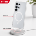 96 Pieces Crystal Clear Magnetic Phone Cases for S26+ with Wireless Charging Ring and Raised Camera Protection