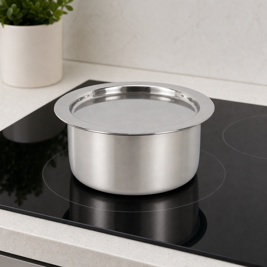 96 Pieces Stainless Steel Cooking Pan with Plain Bottom, 16 cm