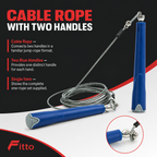 72 Pieces Cable Jump Ropes for Cardio and Fitness, Blue Handles, Single Rope