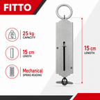 120 Pieces Mechanical Spring Hanging Scales, 25 kg Capacity, 15 cm Steel Body, Handheld Weight Checker, 1 Piece