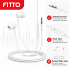 240 Pieces Wired Stereo Earphones with Inline Microphone and 3.5mm AUX Connector