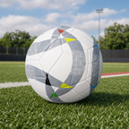 60 Pieces Size 3 Football, White and Grey Geometric Design