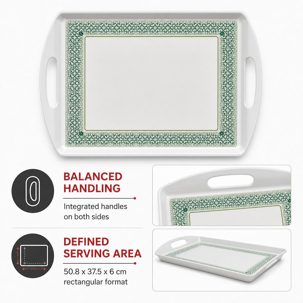 72 Pieces Rectangular Serving Trays with Double Handles, 20 Inch