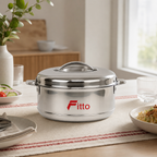 48 Pieces Stainless Steel Casserole Pot with Lid, 2500 ml, Round Cookwares for Serving and Cooking