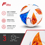 60 Pieces Football Size 3, White with Blue and Orange Pattern, Single Ball for Training and Recreational Play