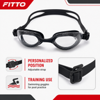 96 Pieces Swimming Goggles for Training, Black, Adjustable Strap, Single Pair