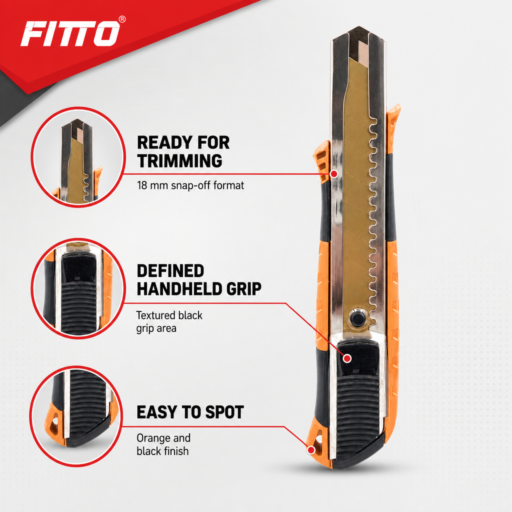 96 Pieces Utility Knives, 18 mm Heavy-Duty Snap-Off Cutter, Orange and Black, 1 Piece