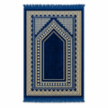 96 Pieces Prayer Mats, 70 x 110 cm, Turkish Style, Blue Geometric Design for Home Prayer Space