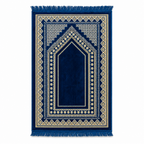 96 Pieces Prayer Mats, 70 x 110 cm, Turkish Style, Blue Geometric Design for Home Prayer Space