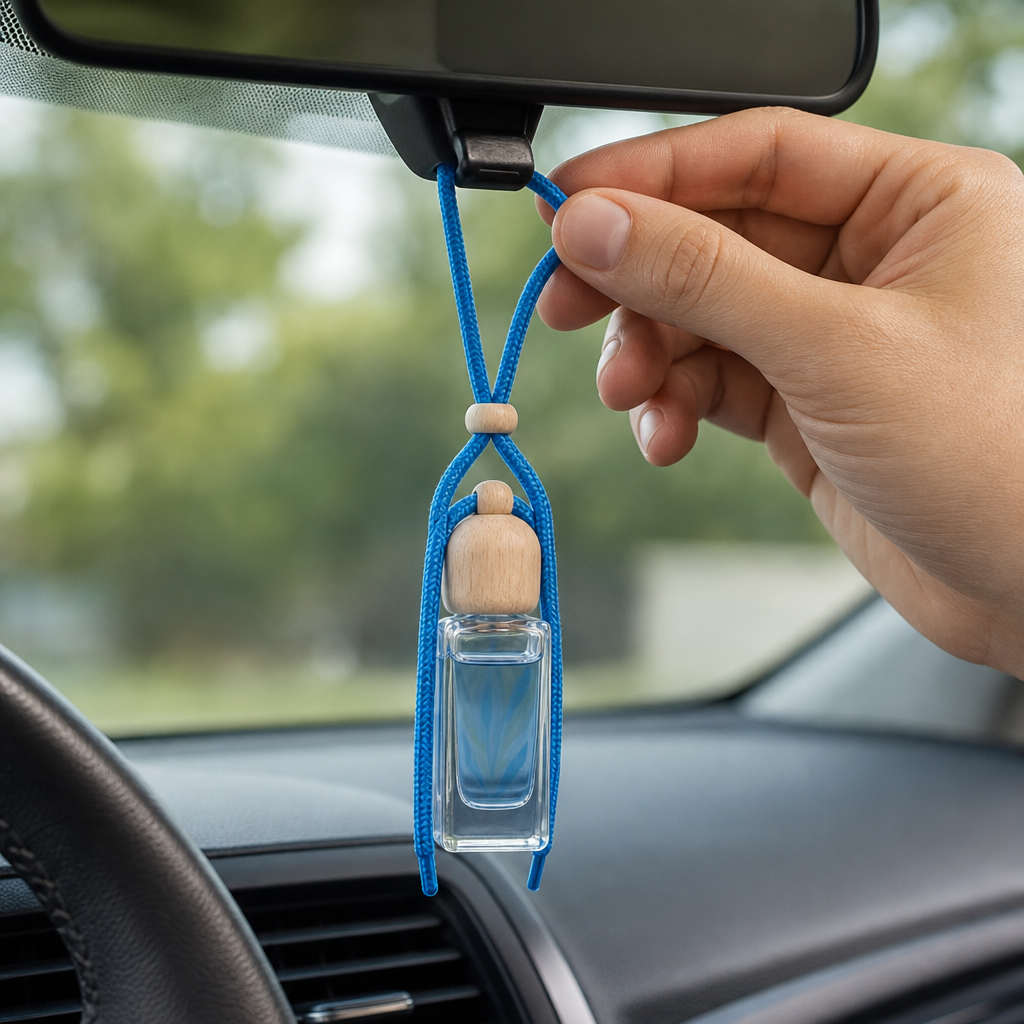 96 Pieces Car Air Fresheners Hanging Bottle for Vehicle Interior, Blue, 1 Piece