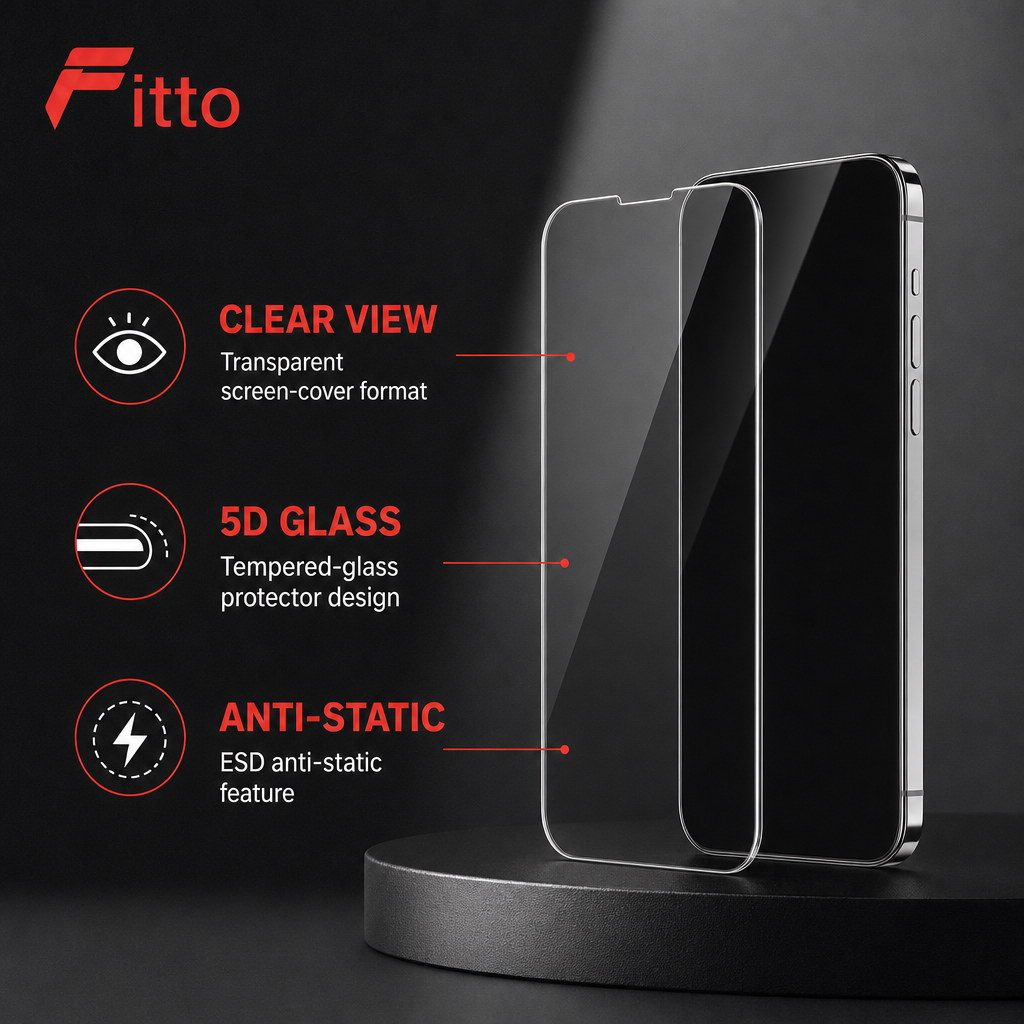 96 Pieces 5D Tempered Glass Screen Protectors for 15 Pro Smartphone, ESD Anti-Static, 1 Pack