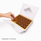 96 Pieces White Chocolate Box with 24 Compartments, 29.5 x 21.5 x 5 cm, 1 Piece