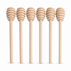 96 Pieces Natural Wooden Honey Dipper Sticks, 6 Pieces, 22 cm