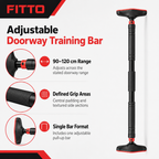 60 Pieces Adjustable Doorway Pull-Up Bar, 90–120 cm, Black and Red