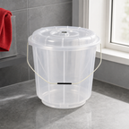 96 Pieces Transparent Plastic Bucket with Lid and Carry Handle, 7 Litre