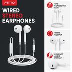 240 Pieces Wired Stereo Earphones, White, 1 Piece