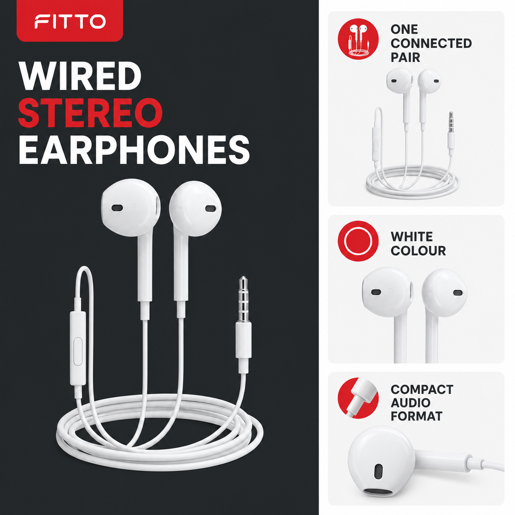 240 Pieces Wired Stereo Earphones, White, 1 Piece
