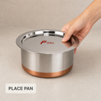 48 Pieces Stainless Steel Cooking Pan with Copper Bottom, 29 cm