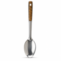 120 Pieces Rice Spoon, Stainless Steel Serving Utensil with Wood-Look Handle, 28 cm, Single Piece