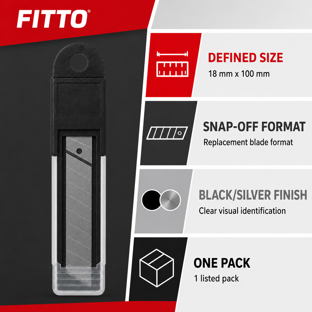 144 Pieces Utility Knife Replacement Blades, 18 mm x 100 mm, Black/Silver, 1 Pack