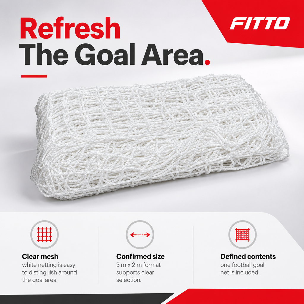 48 Pieces Football Goal Nets for 5-Player Goal, 3 m x 2 m Replacement Net