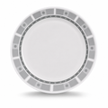 96 Pieces Melamine Dinner Plate, 11 Inch Round Plate with Grey Geometric Border, Single Piece Tablewares