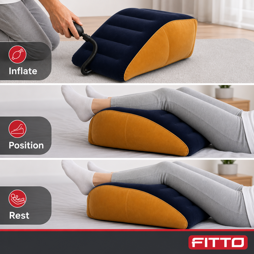 60 Pieces Leg Elevation Ramp Pillow, Inflatable Wedge Support for Resting, 40 x 30 x 18 cm