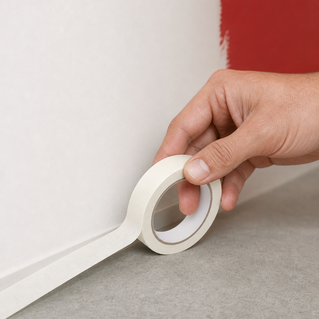 144 Pieces Self Adhesive Masking Tape, 36mm x 30yd, White Roll for Painting, Decorating and Surface Protection