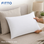 60 Pieces Pillow, Pressed White Fabric, 55 x 35 x 14 cm, 1 Piece