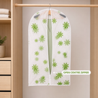 144 Pieces Clothing Protective Cover, White and Green Floral Pattern, 60 × 105 cm, 1 Piece