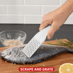96 Pieces Stainless Steel Fish Scale Scraper and Grater, 24 cm, Silver and White, 1 Piece