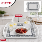 72 Pieces Melamine Rectangular Serving Trays with Double Handles, 20 Inch, 53 x 38 cm