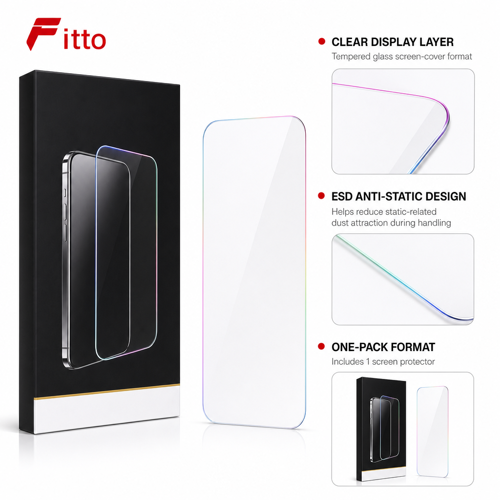 96 Pieces 5D Tempered Glass Screen Protectors, ESD Anti-Static Screen Cover, 1 Pack