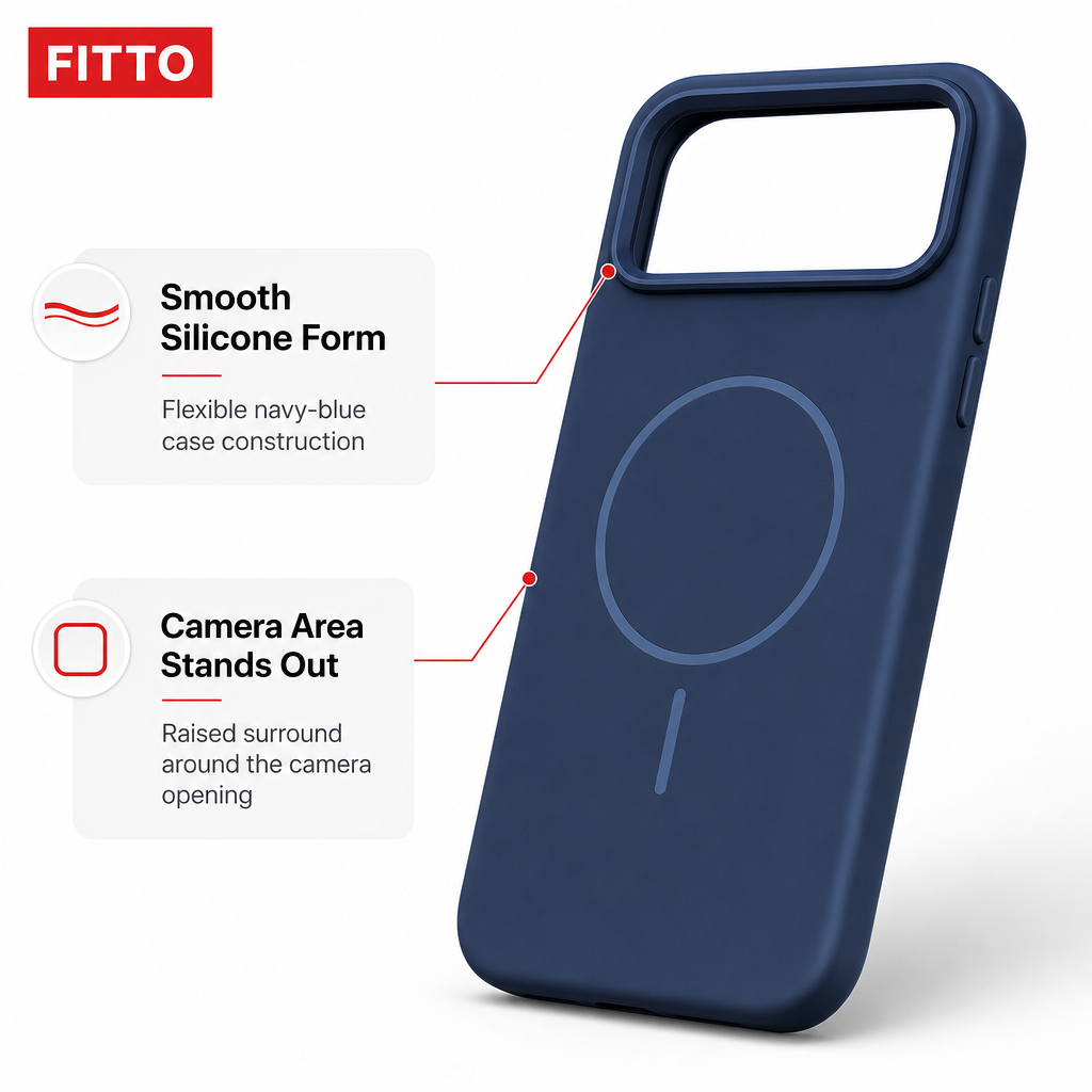 120 Pieces Silicone Magnetic Phone Cases with Raised Camera Protection for 13 Pro, Navy Blue